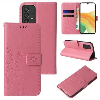 Produktbild von Kunstleder Flip-Hülle Floral für Samsung Galaxy A33 5G - Farbe: Rosegold - Modellkompatibilität: Für Samsung Galaxy A33 5G