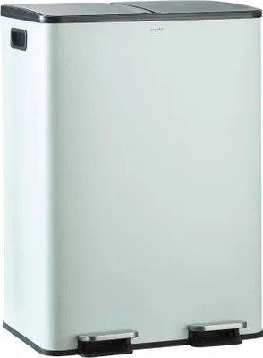 Image de CASABEL Poubelle Tri Selectif 60L, 2x30L Acier INOX VERT MENTHE, Double Compartiments, Pédale, Bacs Amovibles, Couvercles Silencieux