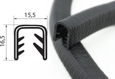 Produktbild von KS8-12S Kantenschutzprofil schwarz Klemmbereich 8-12 mm / 16,5x15,5 mm