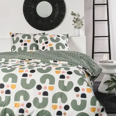 Image de Ensemble housse de couette TODAY vert 220 x 240 cm 3 pièces