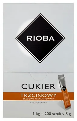 Image de Sucre de canne non raffiné en sachets de 200 x 5 g - Rioba
