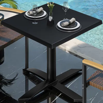 Produktbild von WTG | Bistro Außen Tisch | B: T: H: 70 x 70 x 75,5 cm | Schwarz / Schwarz | Quadratisch | Bistro Tisch Gastro Tisch