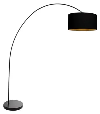 Immagine prodotto di Lampada da terra - nero - Solva - metallo tessile - lampada ad arco - E27 - 3902ZW - Mexlite