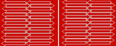 Produktbild von Pfeilaufkleber 10x2cm 60 Stück rote glänzende Aufkleber.
