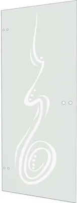 Türblatt aus Glas mit Curved Dekor