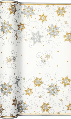 Produktbild von Home Fashion Tischläufer Airlaid Stars & Swirls silber/gold 490x40cm