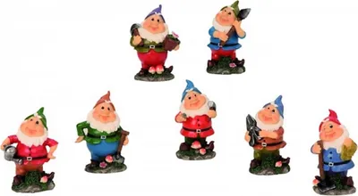 Produktbild von 7 Zwerge Figuren Gartenzwerge je 9 cm Dekofiguren