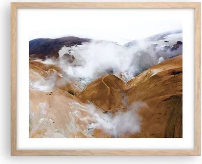 Produktbild von Gerahmtes Poster - Rahmen in heller Eiche - Berge Wolken Landschaft - 50x40 cm - Wand Bild - Wanddeko - Wandbilder - Kunstposter - Wandposter - Bilderrahmen - Bilder - Kunstdruck - P2NAA50x40-4711