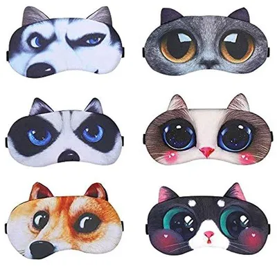 Produktbild von Schlafmasken für Kinder, 6er-Pack, weich und sanfte Schlafsäcke, ideal für Reisen, Yoga und Nachtruhe.