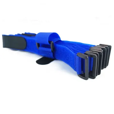Produktbild von 10 x Klettkabelbinder Kunststofföse 30 cm blau - Klett / Flausch auf GLEICHER SEITE! - Goodymax®