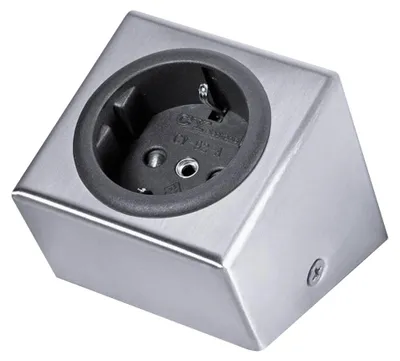 Produktbild von THEBO ST 3040 ST/1 Steckdosenelement in EDELSTAHL / THEBO Licht / Unterbau Steckdose / Unterschranksteckdose / Steckdose / Schukostecker