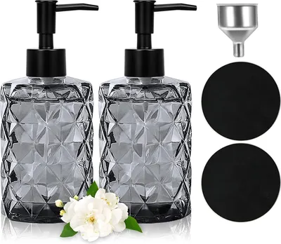 Produktbild von Seifenspender Glas für Badezimmer, Nachfüllbarer Pumpspender 330 ml
