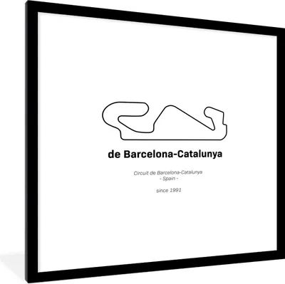 Produktbild von MuchoWow® Gerahmtes Poster F1 - Rennstrecke - Barcelona 40x40 cm - Poster mit Schwarzem Bilderrahmen Wandposter Rahmen Foto Bilder - Poster - Plakat im Rahmen