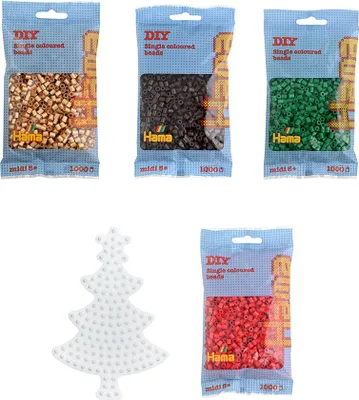 Produktbild von Hama Set Weihnachtsbaum mit 5.000 Midi-Bügelperlen und Stiftplatte