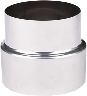 Productafbeelding van Rookkanaal Verloop - Schoorsteen Adapter - Verbinding Maken - Roestvrij Staal - Ø100mm/Ø90mm - Zilverkleurig