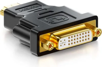 Zdjęcie produktu dla Adapter HDMI do DVI firmy deleyCON – gniazdo DVI do wtyczki HDMI 1920x1200 1080p – czarny