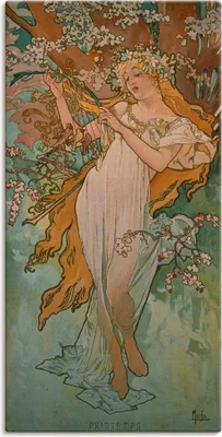 Produktbild von ARTland Leinwandbild Jahreszeiten: Frühling. 1896. Größe: 30x60 cm