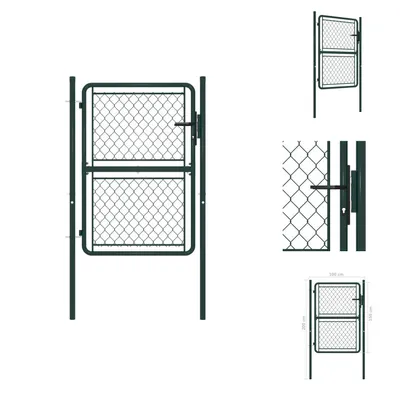 Produktbild von vidaXL Gartentor Stahl 100×150 cm Grün -  Gartentore