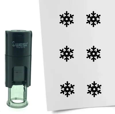 Zdjęcie produktu dla Pieczęć CombiCraft Snowflake 10mm okrągła - czarny tusz
