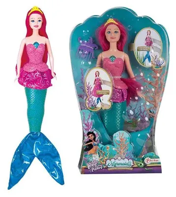 Produktbild von Meerjungfrauenpuppe Prinzessin 2-in-1 Modepuppe blau Kunststoff Spielzeug