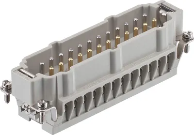 Produktbild von HARTING Han 24E Fe(AU)/CuNi Stifteinsatz (M) Schraubanschluss, 24-polig+PE 400V, 16A - 1 Stück