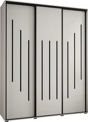 Produktbild von MEBLE KRYSPOL Davos 8 Schrank, drei Türen - 235,2x190x60 cm - Weiß Weiß Schwarz