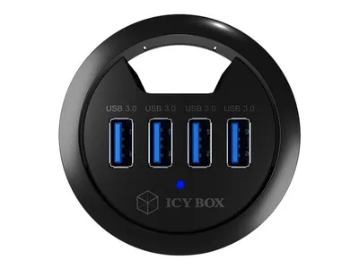 Immagine prodotto di Hub  4-Port IcyBox USB 3.0 IB-HUB1403 rd. Tisch-Hub retail