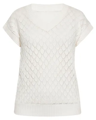 Produktbild von AODA damen pullunder - wollweiss, M