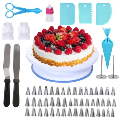 Immagine prodotto di Piatto girevole per torte, set di accessori per torte Utens, 62 pezzi, diametro 27,5 cm