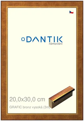 Obrázok produktu pre Rám DANTIK 20x30 | GRAFIC bronzový vysoký (sklo číre)