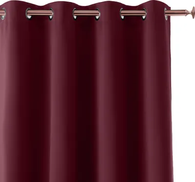 Produktbild von Gardine mit Ösen Vorhang Blickdicht Ösenvorhang Ösengardine Vorhänge 140 (B) x 250 (L) Bordeaux 1 er Pack