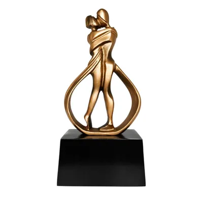Immagine prodotto di Urnenhimmel Design Urna per sempre insieme 1 l per umani e animali domestici – urna commemorativa moderna bronzo-oro con coppia, urna cineraria 32 cm