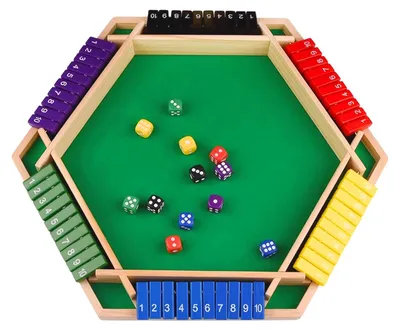 Imagen del producto de Juego de mesa "Shut The Box" - Juego de dados clásico para hasta 6 jugadores, juego de mesa de madera