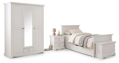 Produktbild von Schlafzimmer-Set Belluno Elegante 5-teilig 90x200cm Massivholz Farbe wählbar