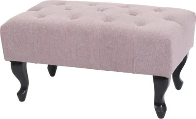 Immagine prodotto di Ottomana Chesterfield, sgabello poggiapiedi, tessuto idrorepellente/tessuto 39x77x47cm ~ rosa chiaro