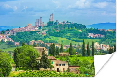 Produktbild von MuchoWow® Poster Die Hügel von San Gimignano in der Toskana 30x20 cm - Plakate - Print