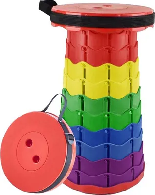 Produktbild von Famanu Klapphocker höhenverstellbar - tragbar, rund, für Outdoor und Indoor