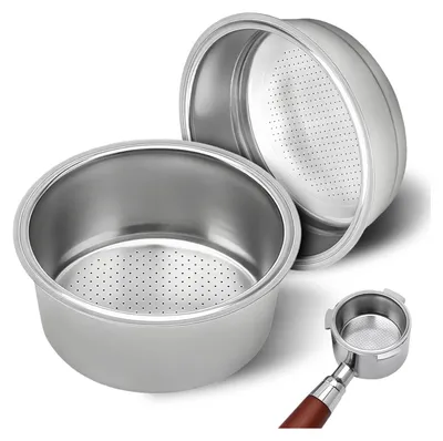 Produktbild von 2 Stück 51mm Kaffeesieb Edelstahl, 1- und 2- Tassen Espresso Kaffeefilter, Sieb Filterkorb Wiederverwendbar, Siebträgerfilterkorb Kompatibel mit Delon