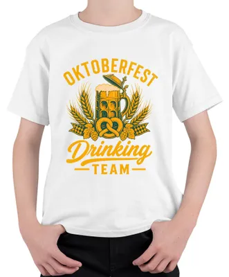 Productafbeelding van , drinkteam, bierkan, pretzel, lederhosen, dirndl, kinder T-shirt, wit, maat 152