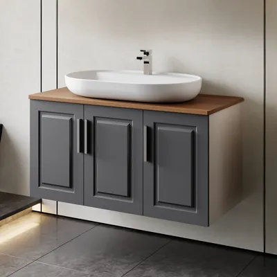 Produktbild von Waschtisch Set Arin | Waschbecken mit Unterschrank 100 cm | Konsolenwaschtisch
