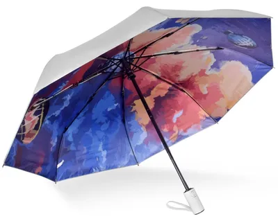 Image de Parapluie de voyage compact avec ouverture et fermeture automatiques, résistant au vent et à la pluie, protection UV à 99,9 %