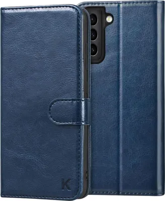 Immagine prodotto di Cover protettiva con patta per Samsung Galaxy S21 portafoglio in pelle blu navy