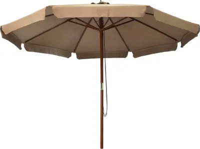 Image de vidaXL Parasol avec mât en bois 330 cm Taupe