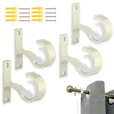 Immagine prodotto di Set di 4 supporti robusti per tende, adatti a aste di diametro da 20 a 28 mm