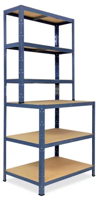 Immagine prodotto di shelfplaza HOME 190x80x60 cm scaffale da officina in blu con 6 ripiani e 145 kg di portata per ripiano