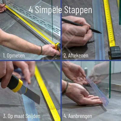 Produktbild von Transparente Duschdichtung 80 cm für 8 mm Glas mit Doppel-Wasserkeder