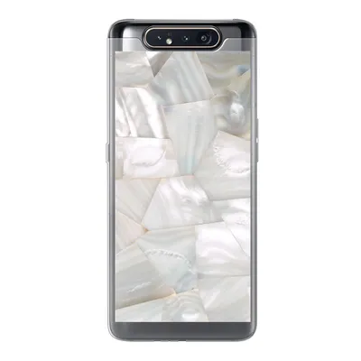 Produktbild von MuchoWow® Handyhülle Schutzhülle Hülle für Samsung Galaxy A80 Naturstein - Perlmutt - Weiß Silikon Softcase Handy Hülle - Schutzdeckel