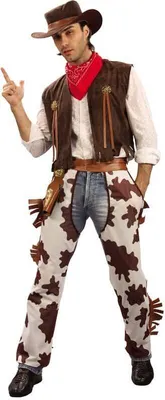 Produktbild von Cowboy-Kostüm für Herren braun-weiss XL