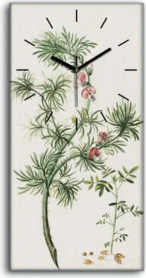 Produktbild von Wanduhr Uhr Wandbild Leinwand 30x60 Malerei Blumen Zweig Pflanze Kunst - schwarze Hände