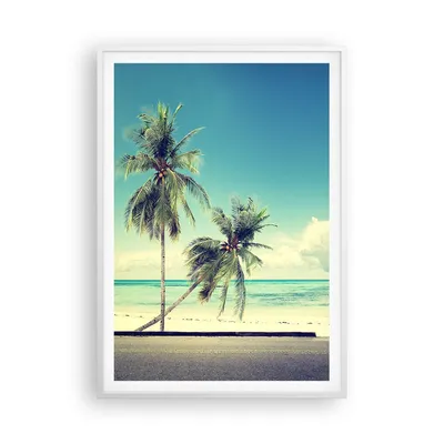 Produktbild von Gerahmtes Poster - Weißer Rahmen - Auto Surfbrett Strand Ozean - 70x100 cm - Wand Bild - Wanddeko - Wandbilder - Wandposter - Bilderrahmen - Bilder - Kunstdruck - Wandbild - P2WPA70x100-2835